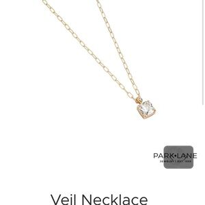 Park Lane Gold Veil Necklace with Clear Stone